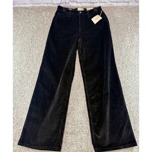 Universal Threads Black Corduroy Pants  Women's Size 6 /28R Relaxed Wide Leg NWT